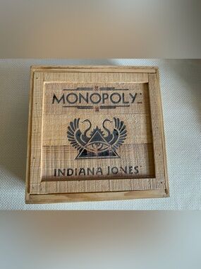 Indiana Jones Monopoly Board Game Wood Box Crate Collectable 2008